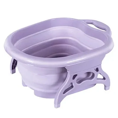 Winter Hot Selling Plastic Folding Foot Bath Bucket Foot Spa Basin With 4 Rollers