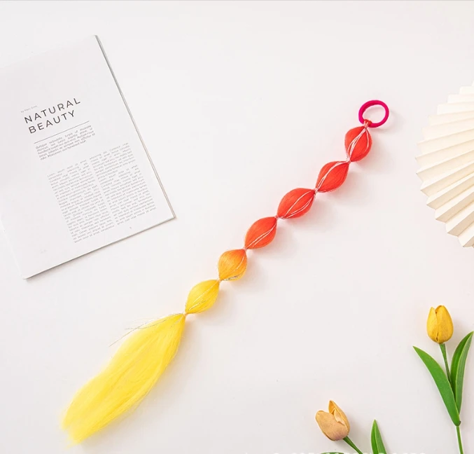 Mylulu Bubble braid wig ponytail fried dough twist female ponytail long braid net red lantern braid ponytail