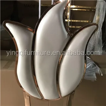 Hot-selling Leather Stainless Steel Flower Wedding Dinner Chair