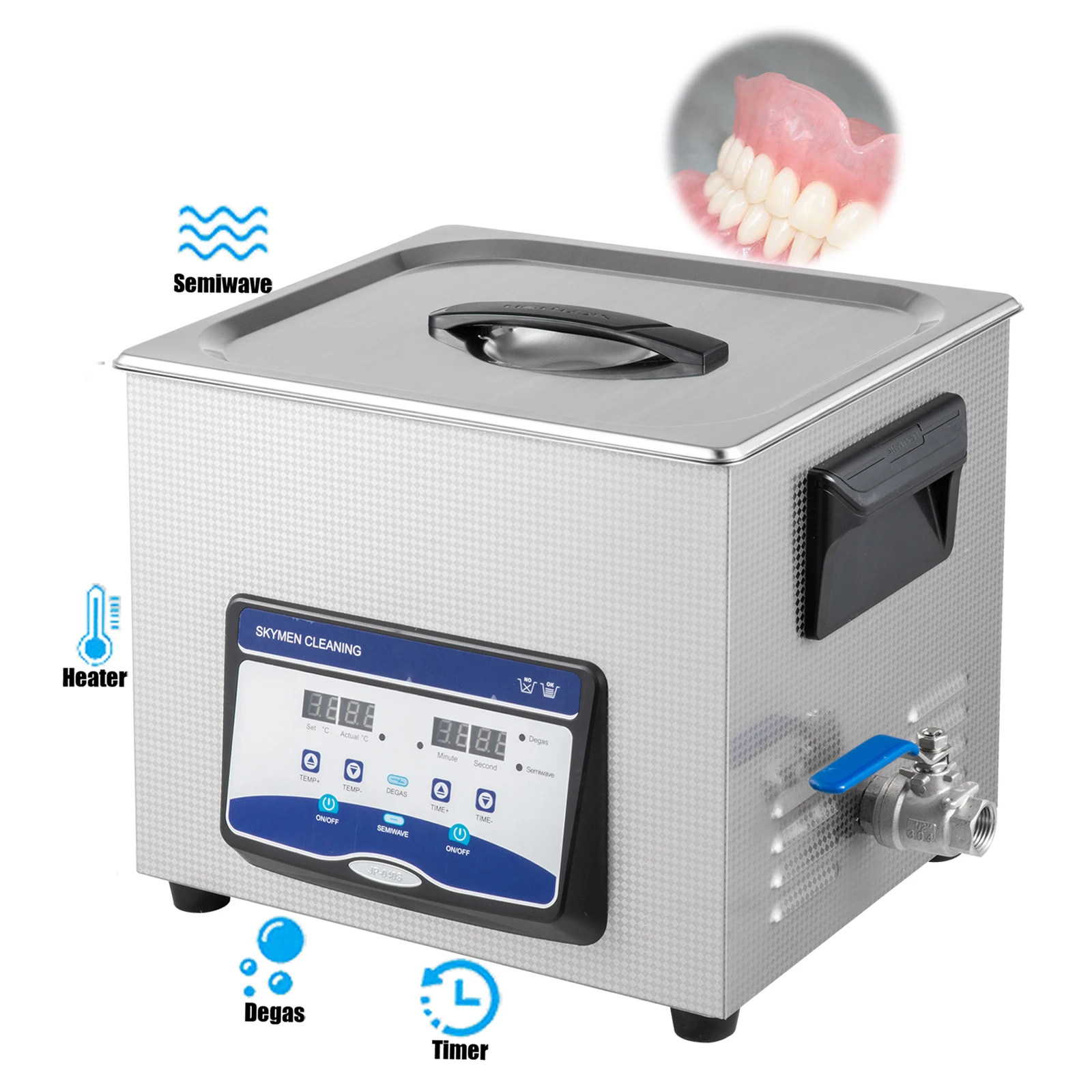 Ультразвуковой очиститель зубов, 10 л, цифровой ультразвуковой очиститель, австралийская/Американская Вилка для очистки протезов