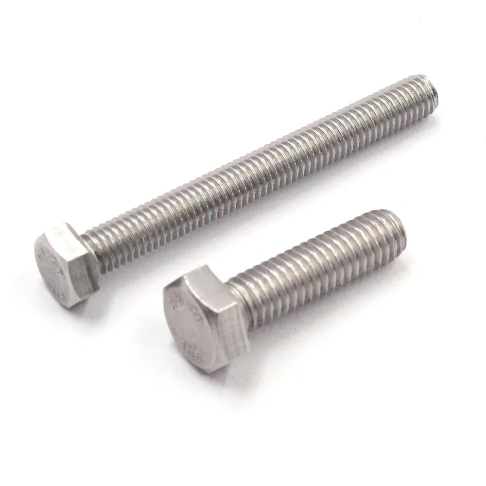 Factory  ANSI B 18.2.1 Din 931 Din 933 M4 M8  A4-80 Stainless Steel Full thread Hexagon Hardware Hex Head Bolt