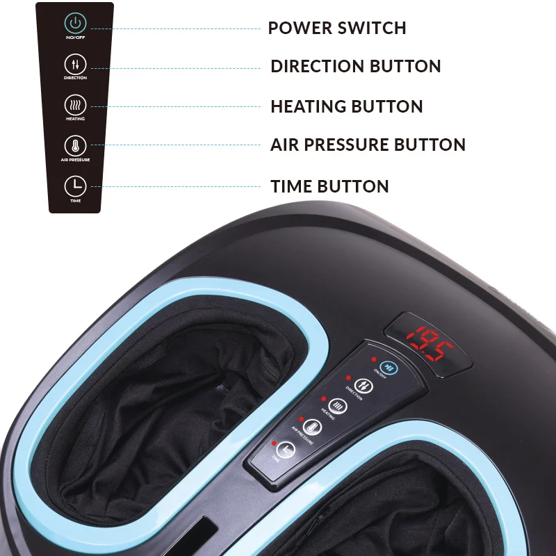 TUDEEN Smart Electric Automatic Foot Muscle Massager Shiatsu Massage Vibrator Machine With Remote Control