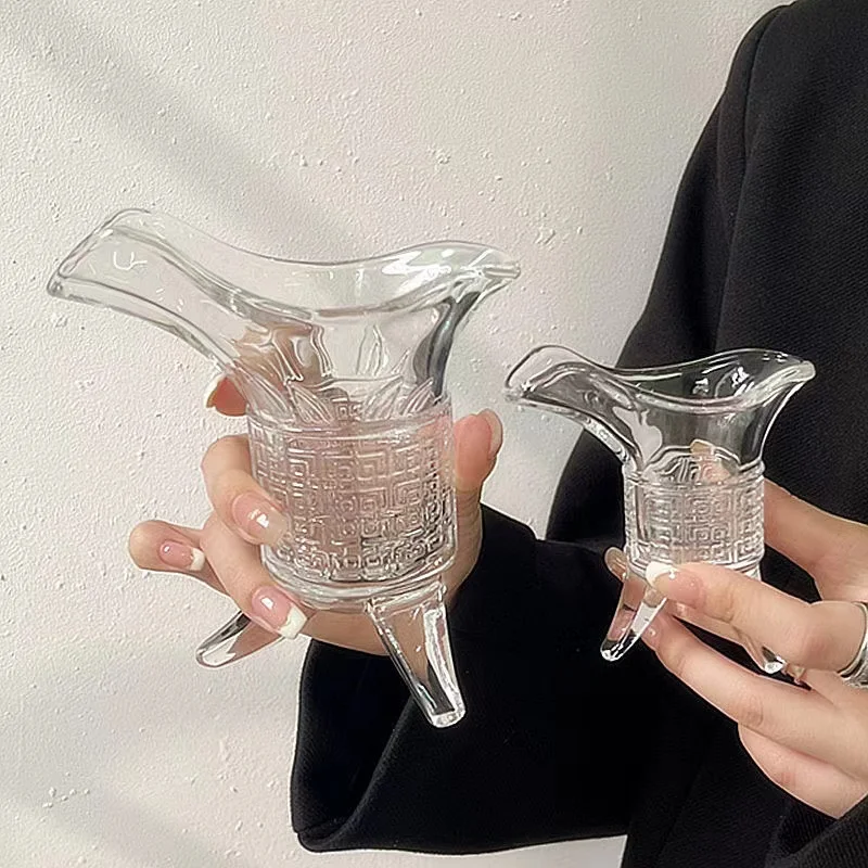 Fancy martini shape long ball stem colored shot glass from China factory