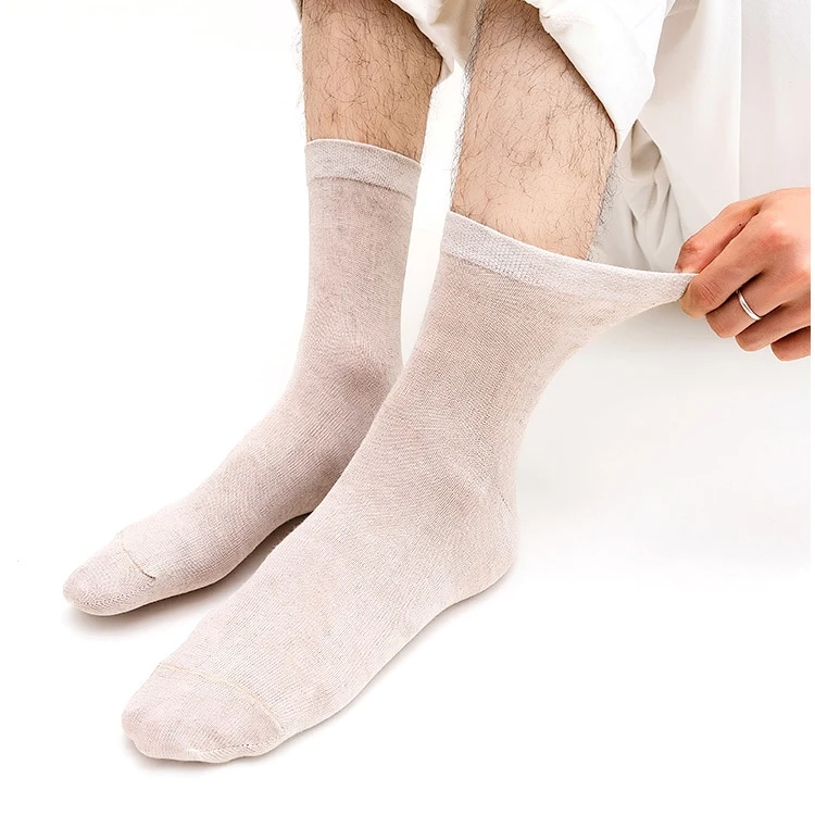 No Logo Cotton And Hemp Custom Golf Designer Socks With Embroidery Logo For Adults Custom Socks Hemp