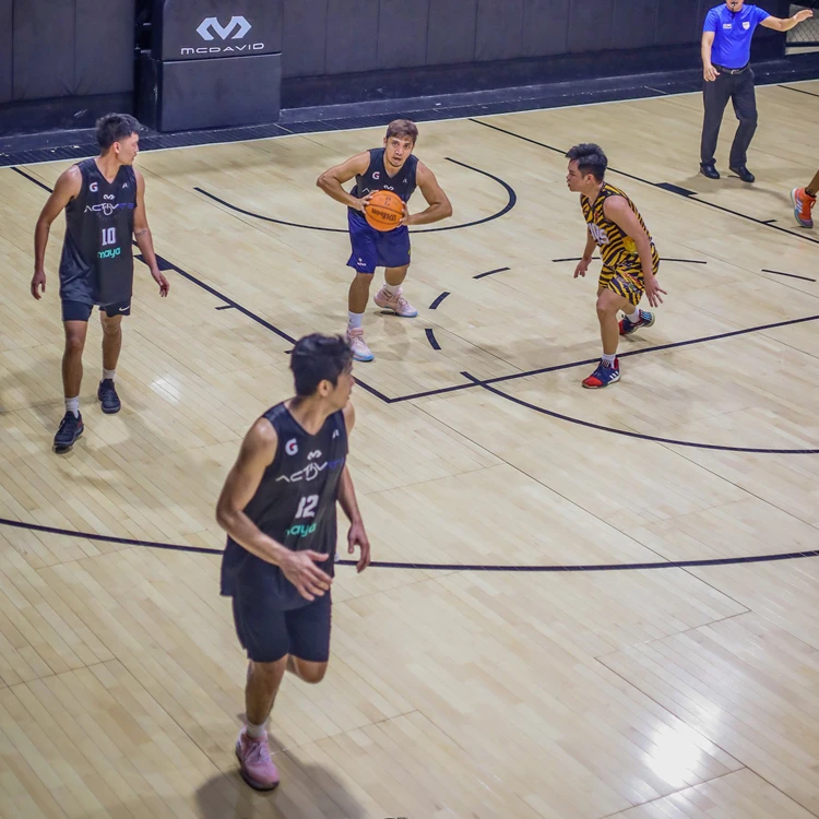 LHDT fiba approved basketball court flooring indoor tile portable wood panel rubber hevea handball gym fustal full attack