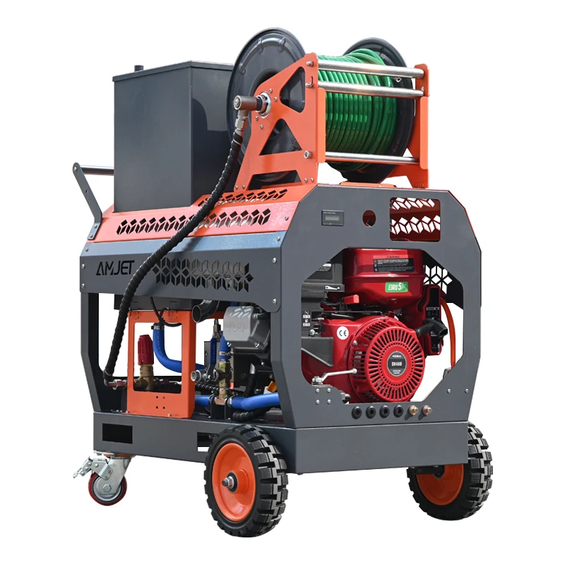 Hot selling 2600psi small pipeline dredging buffer box 90L German high-pressure pump sewer jet machine