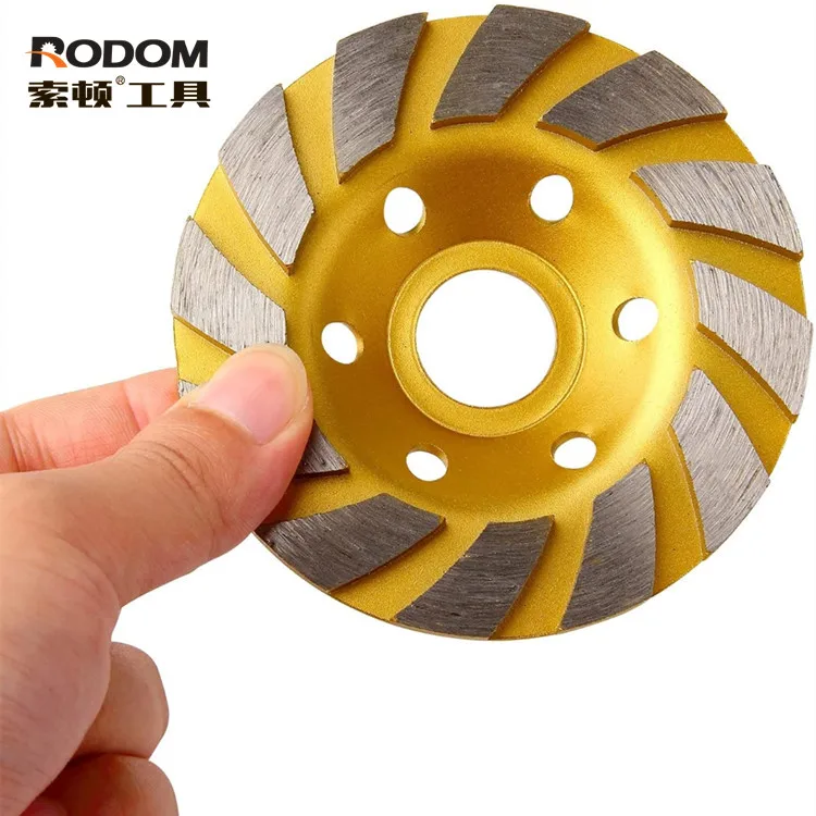 115mm 4.5in 22.23mm Bore Turbo Row Granite Diamond Cup Wheels For Grinding