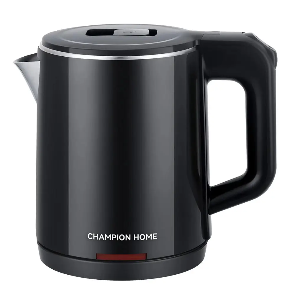 1.0L Mini  Portable Stylish Stainless Steel With PP Double Wall Electric Kettle