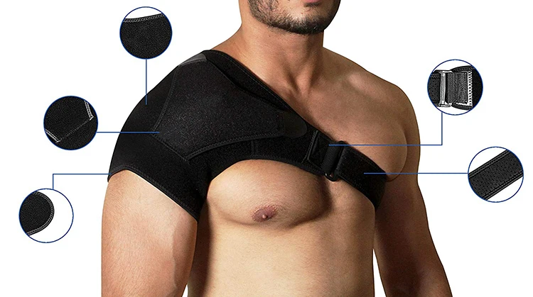 Одиночный компрессионный футбольный плечевой бандаж регулируемый неопреновый ремень поддержка ключицы медицинский