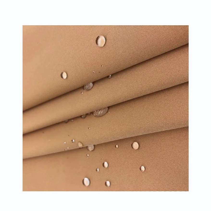 Recycle  Polyester twill T400 weft elastic anti wrinkle waterproof  fabric for Parker suit