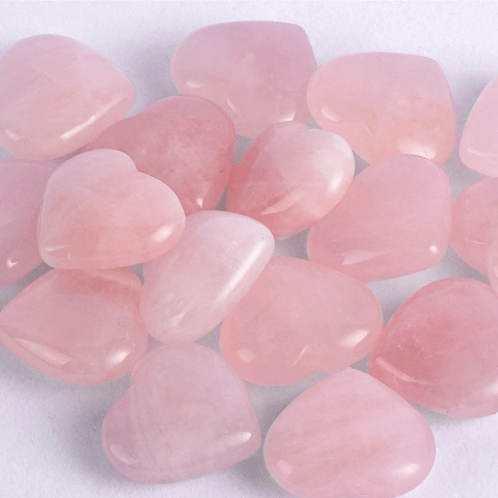 Semi-precious Stone Crafts roller rosenquarz Lucky stone heart gemstone