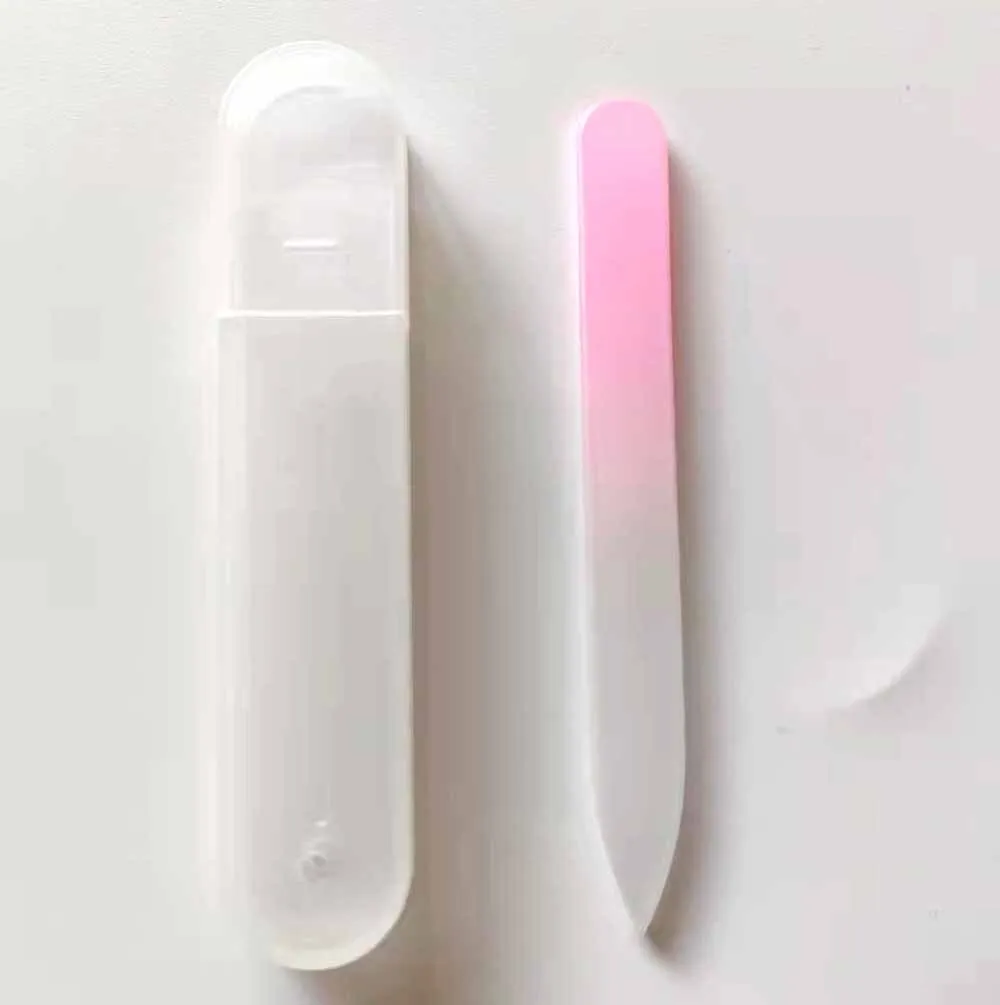 Cute Pink Baby Glass Nail File Clear Safety Finger Foot Nail File For Sale