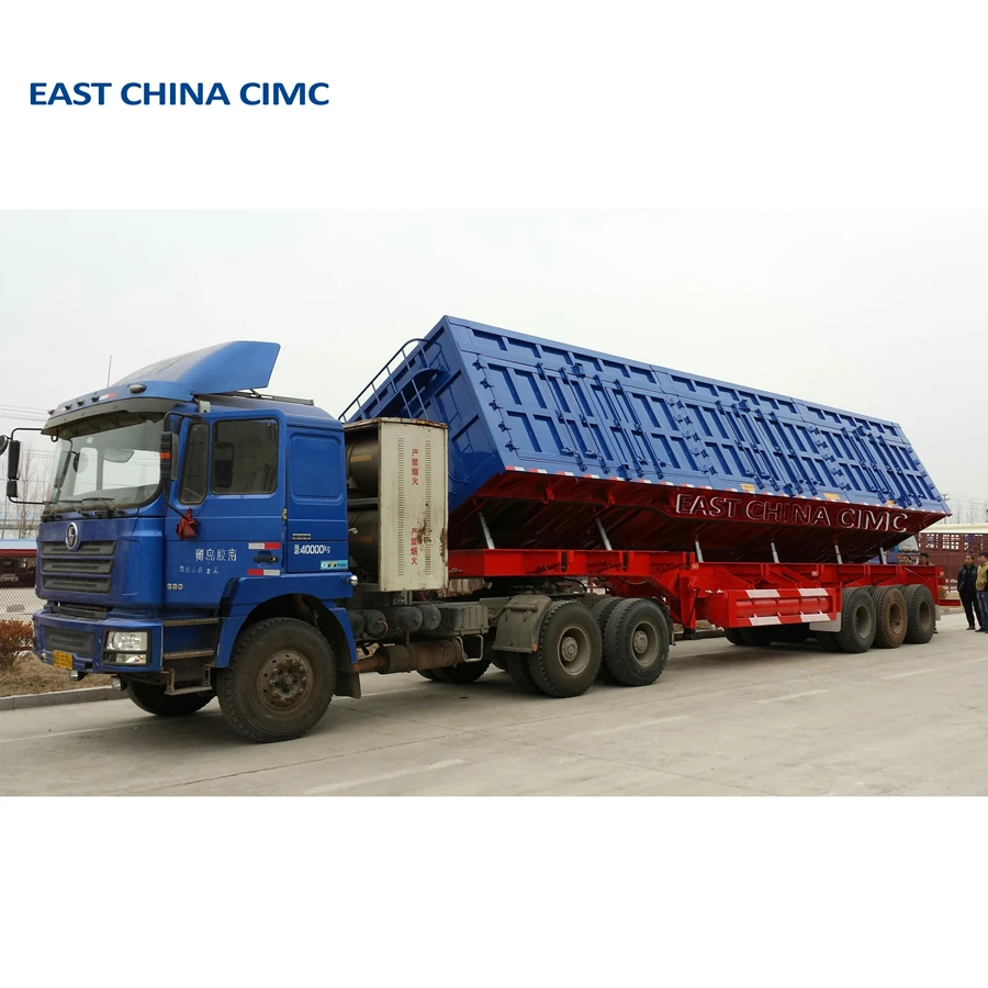 40ft Container Side Wall Tipper Truck Trailer For Coal