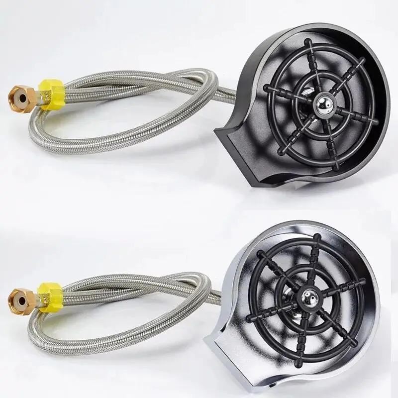 Automatic Cup Washer Kitchen Tool Cup Washing Glass Kitchen Sink Rinser Abs+stainless Steel Stainless Steel Songbai Modern Black