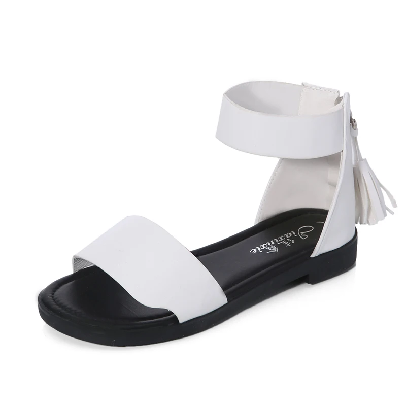 2022 new design summer lady Korean pure color fashion wedges middle-heel casual sandals with one-button belt