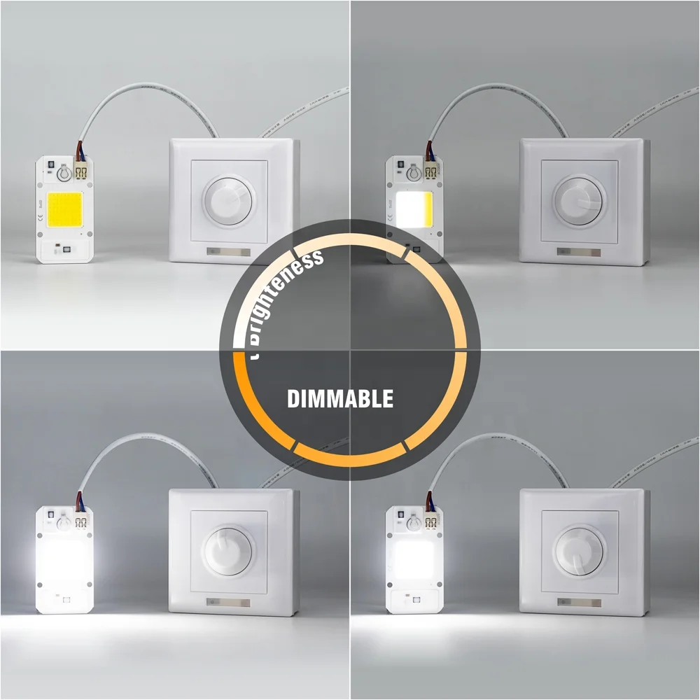 
Solderless Dimmable 220v Led COB 20W 30W 50W Full Spectrum Plant Grow Light COB Chip 