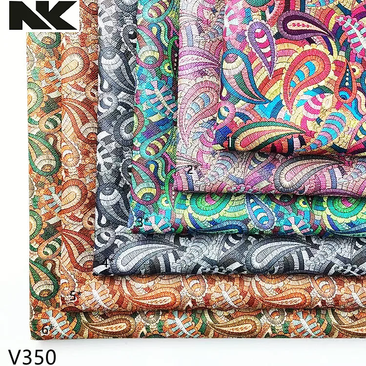V350 Cuero New Retro Peacock Feather Pattern PVC Artificial Leather synthetic leather for Bags, Shoes, Belts,crafts