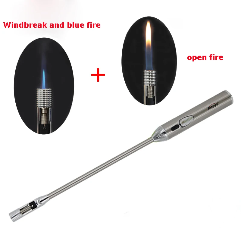 15in  Flame Lighter Custom Logo Lighters Gas Flame butane torch lighter with long nech for kitchen outdoor bbq stove