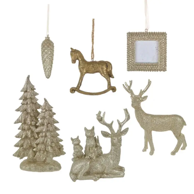 polyresin molds electroplate pine cone hanging Christmas items other home decoration supplies