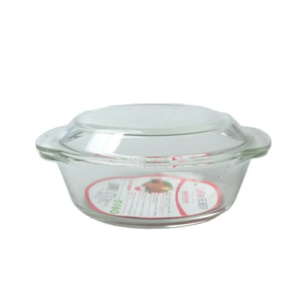Factory supply High quality oval glass Crystal cooking Pot  suit with lid
