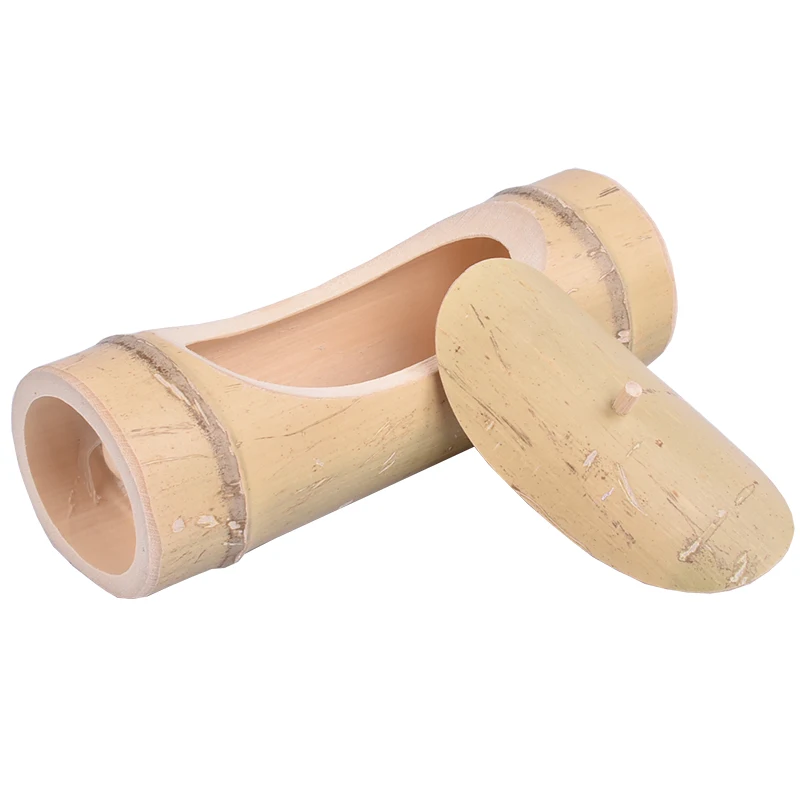 
Hand made fresh bamboo tube with cover for rice steaming outdoor cooking artifact 