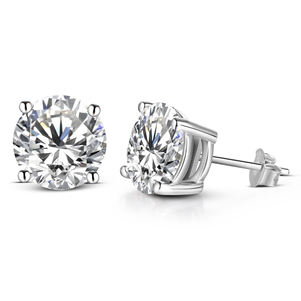 Hot Sale Luxury Moissanite Gemstones Brilliant Cut Moissanite VVS Earrings Ring 925 Sterling Silver Gift For Woman