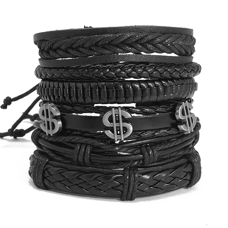 SSeeSY joyas pulsera модные ювелирные изделия на заказ оптом доллар ручной работы многослойный Плетеный Кожаный браслет для мужчин