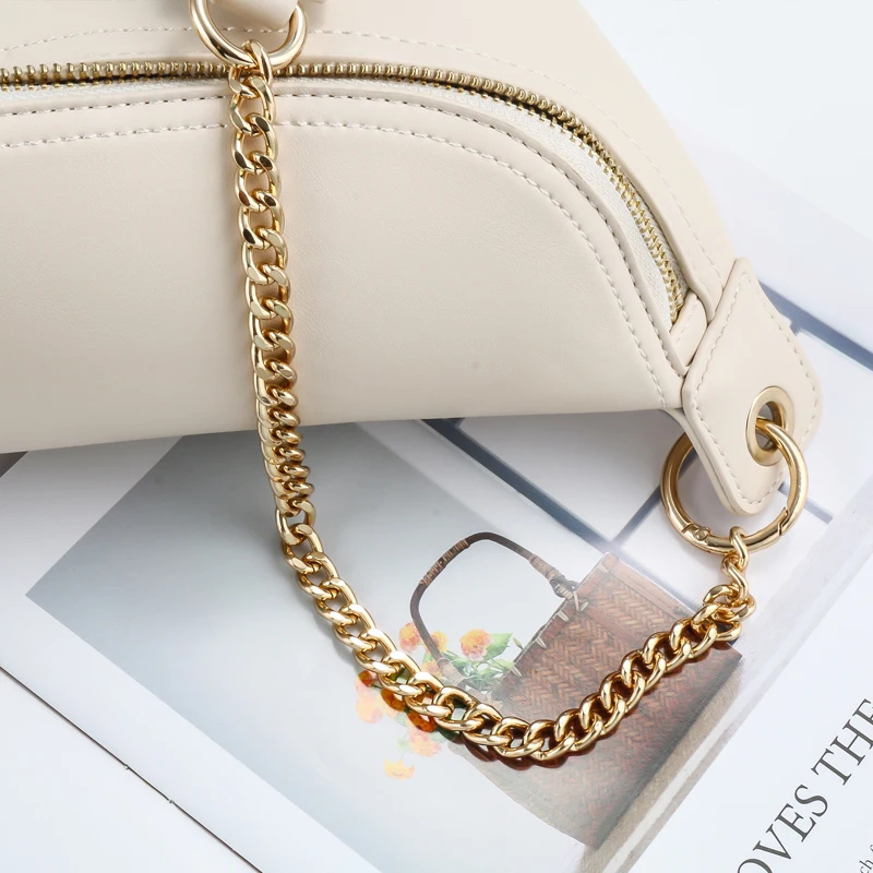 High Quality Metal Brass Handbag Chains for Bags Accessories Purse Shoulder Handbag Chain Strap Curb Black Metal Lady Chains Bag