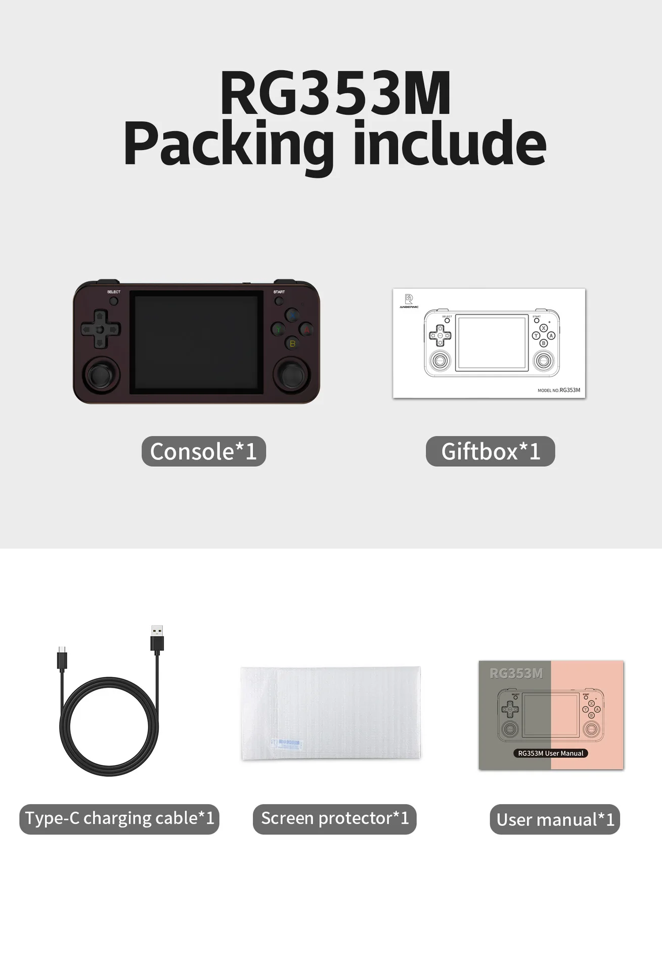 gamer boy Abrenica RG353m handled video portable game console dual OS built in retro games RPG ACT limux android systems