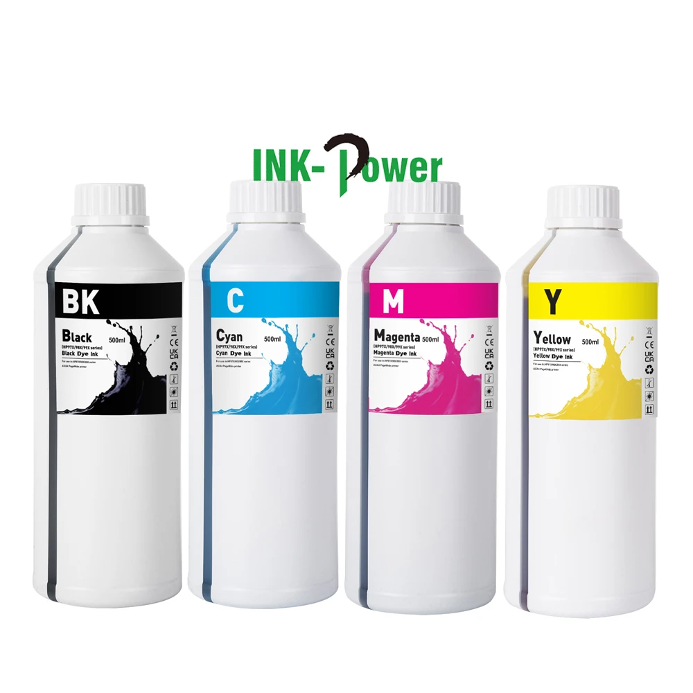INK-POWER 972 973 980 981 97x 1000ml Compatible Dye Color Bottle Refill Ink for HP Pagewide 352dw 377dw 477dw 477 577 Printer