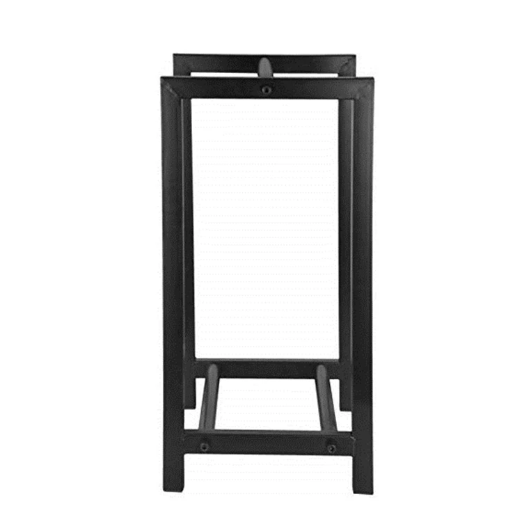 Customized Outdoor Steel Log Holder Modern Black Fireplace For