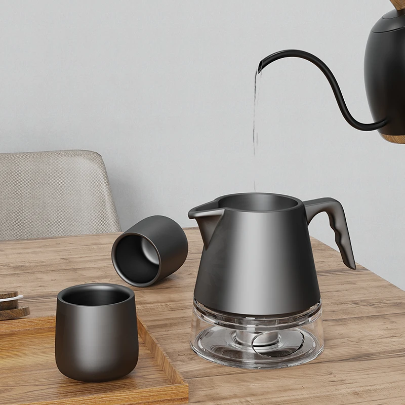 DHPO New Unique Handle Design High-end Teapot with infusers for loose tea 20 oz ceramic porcelain teapot with infuser set