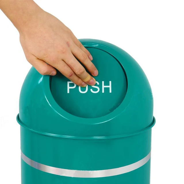 Stainless steel trash can  Swing Top Garbage Large Capacity  for Indoor, Outdoor  Bank or Commercial Use Green red gold