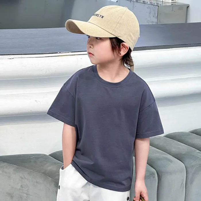 Hot Sale Summer Latest Children T Skirt Cute Candy Color Summer Short Sleeve