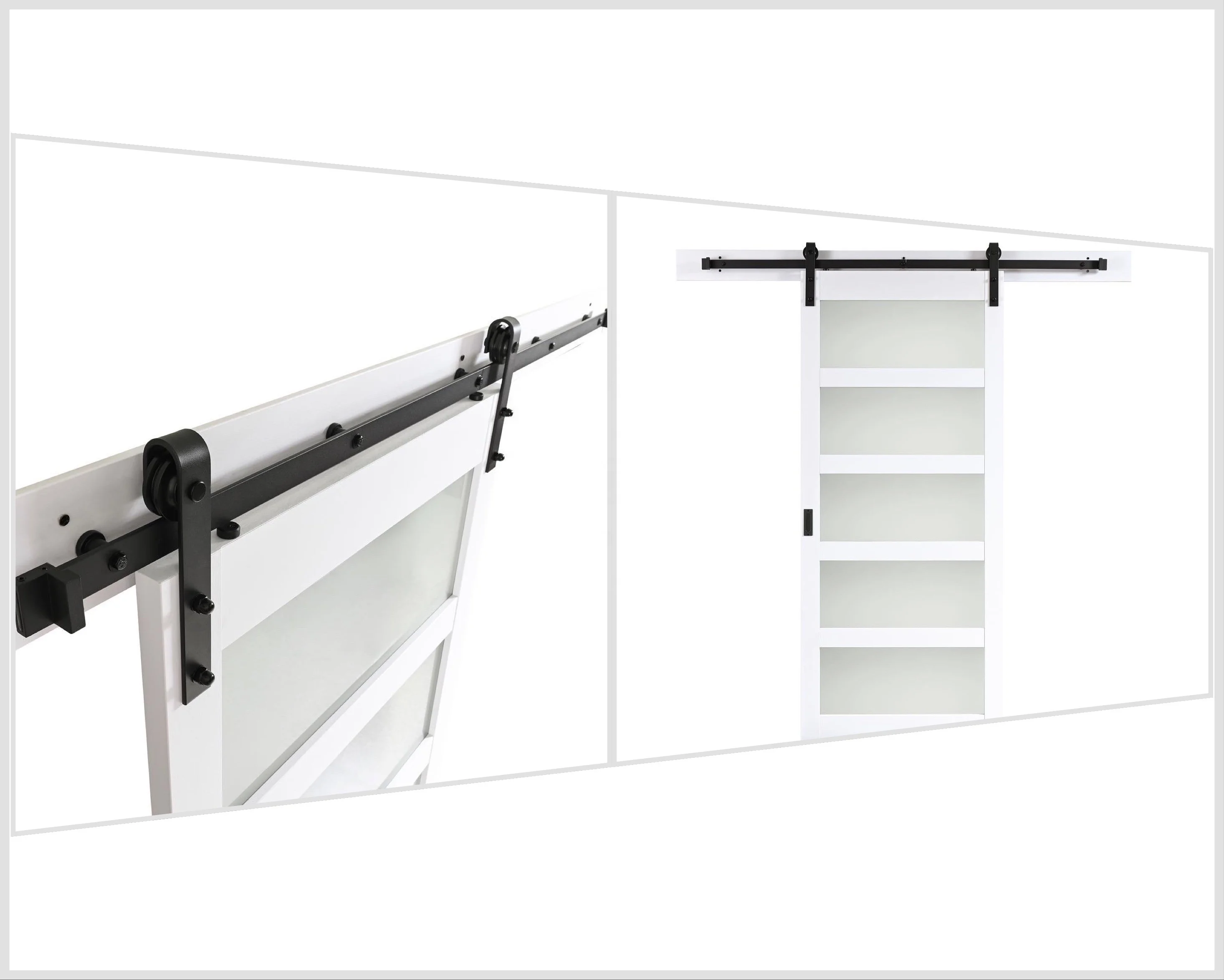 modern tempered glass white interior mdf sliding barn door