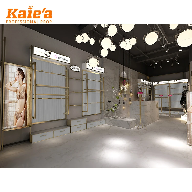 Fashionable Garment Shops Stands Clothes Rack Gold Metal Retail Clothing Store Display Racks For Boutique