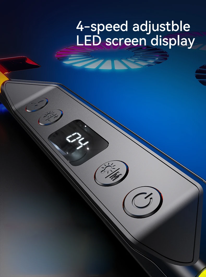 RGB Laptop Cooling Pad with 5 Cooling Fans Ergonomic Comfort Notebook Cooler Light-Weight Gaming Laptop Cooler Stand