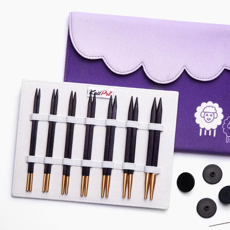 KnitPro Purple Color  J-adore Cubics Deluxe Interchangeable Circular Knitting Needle Set 4.0-8.0mm