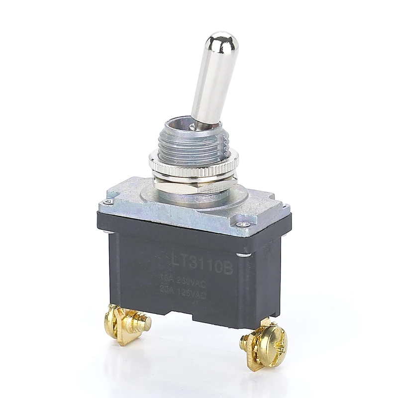 LT3132B (ON)-OFF-(ON) 15A 125V 250VAC 3way IP67 12mm Auto Reset Waterproof metal Toggle Switch