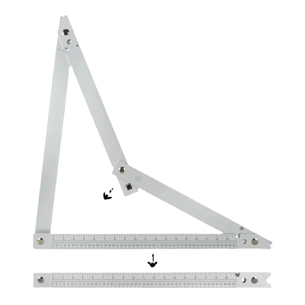 JDSR Woodworking Easy to Operate Aluminum  Folding triangle ruler