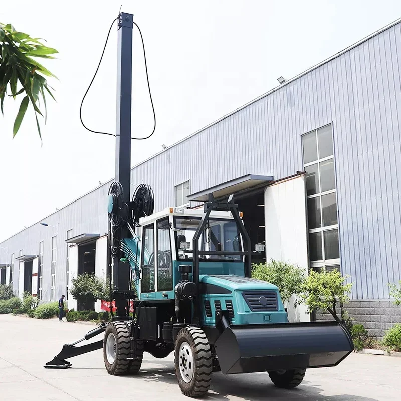 mini ground screw bore electric tractor auger piles driver 2000mm hydraulic piling drilling rig machine