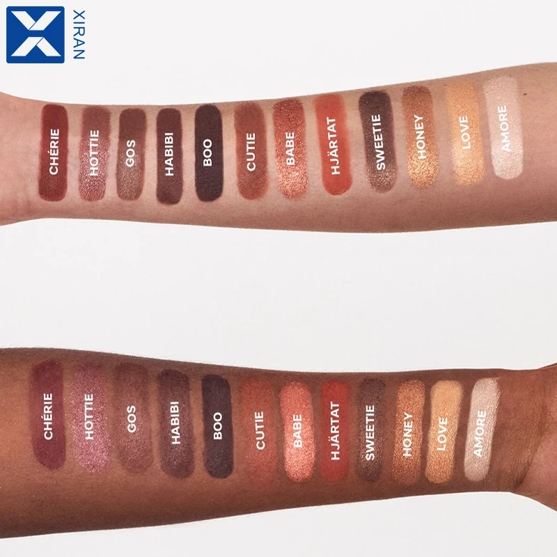 Custom Your Own Brand 12 Shades Eye Shadow Palette Wholesale Pressed High Pigment Matte, Shimmer And Metallic Eyeshadow