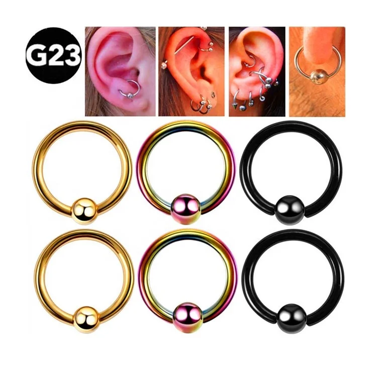  Pure Titanium G23 European and American simple nose ring earrings ornament ear Amazon cross border body