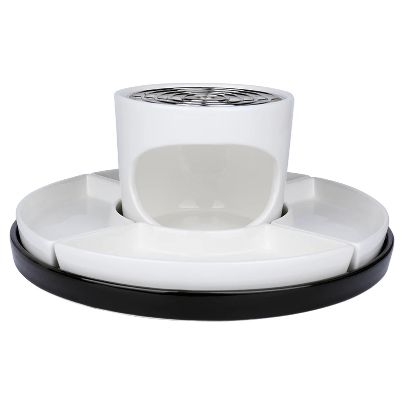 Custom Indoor Crackers Chocolate Marshmallows Ceramic Smores Maker with 4 Compartment