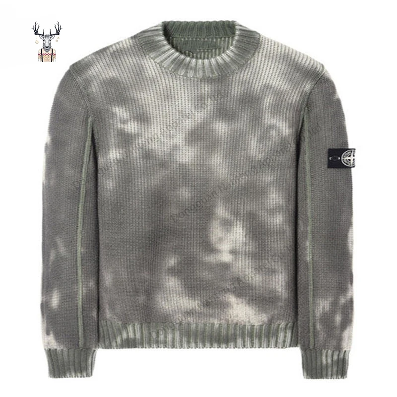 Nanteng Custom High Quality Color Changing Fabric Thread Knitwear Thermochromic Crew Neck Long Sleeves Men Pullover Sweater