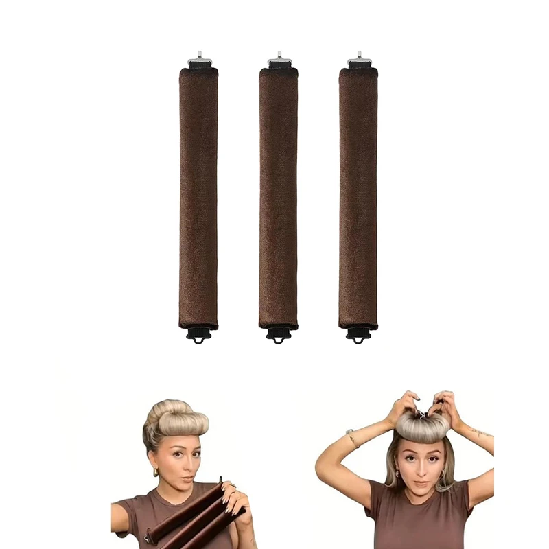Custom 8 Colors Brown Rods Soft Sleeping Overnight Blowout Rods Curls Heatless Hair Curler With Headband Wrap For All Hair Types