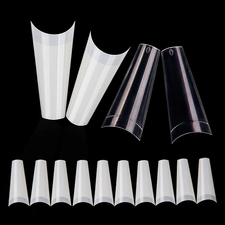 New Design Manufacturers Professional Straight Half Cover C Curve Nail Tip Box Packaging Private Label Nail Tips False Nail Tips