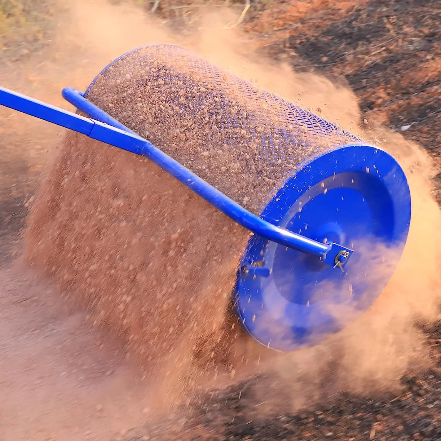 AN-TAI Lawn Spreader Roller Multi Purpose Time Saving Effective Adjustable Handle Metal Mesh Peat Moss Spreader