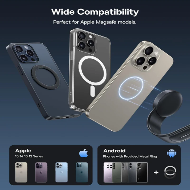 Car mount 25N magnetic car phone holder compatible with iPhone 15 14 13 12 Pro Plus Max Mini bendable memory titanium alloy