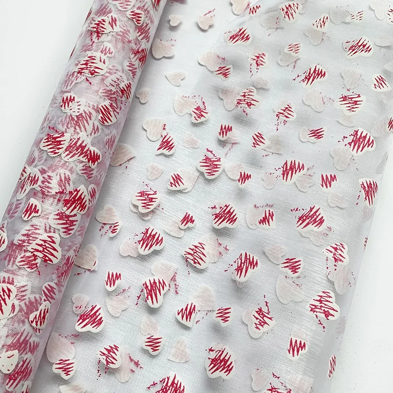 
Tulle Flocking Organza Fabric Christmas Ornament Table Runner Roll Disposable 